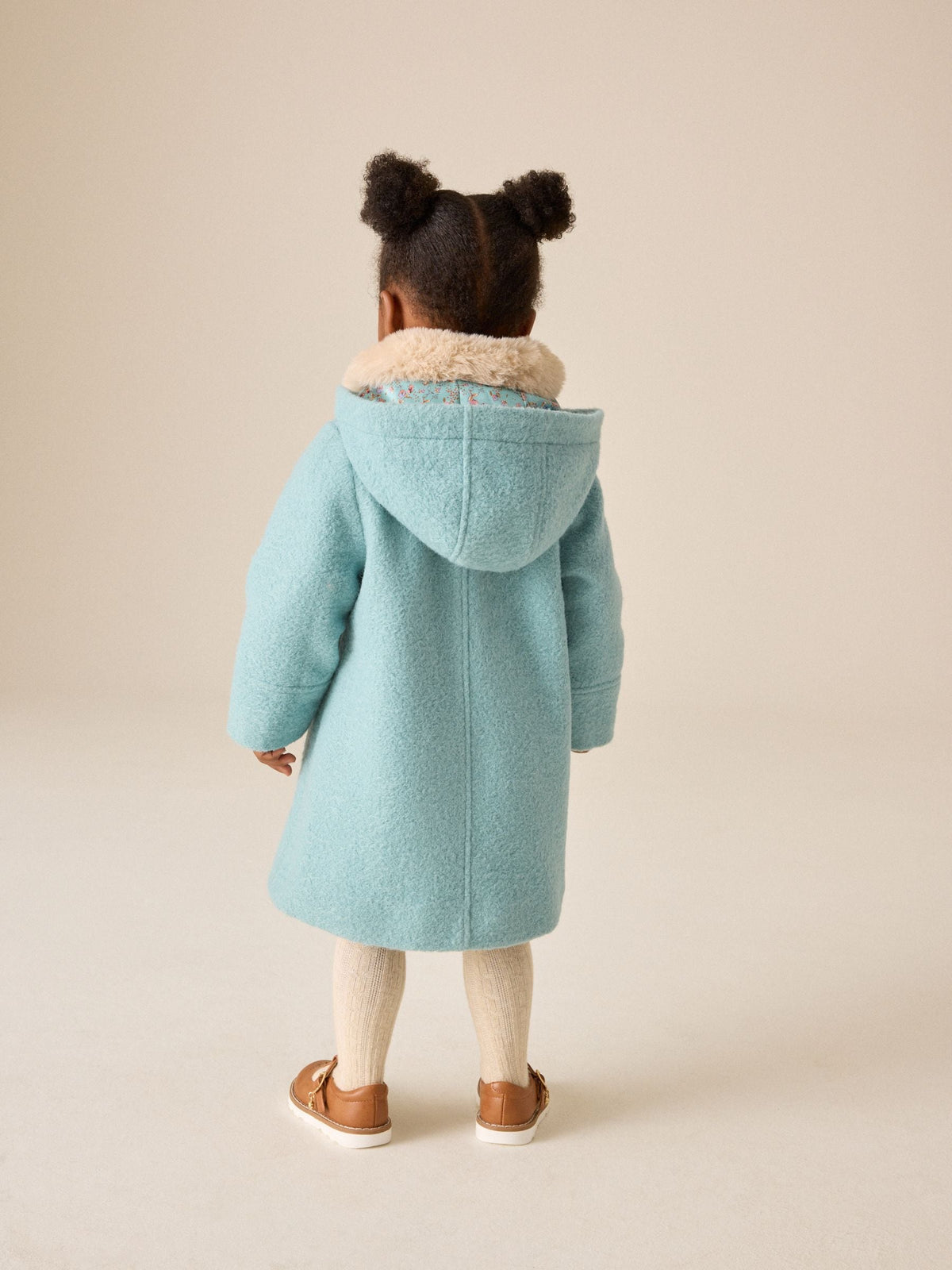 Dsiney Kidz - Blue Faux Fur Collar Hooded Coat (3mths-7yrs) image 3
