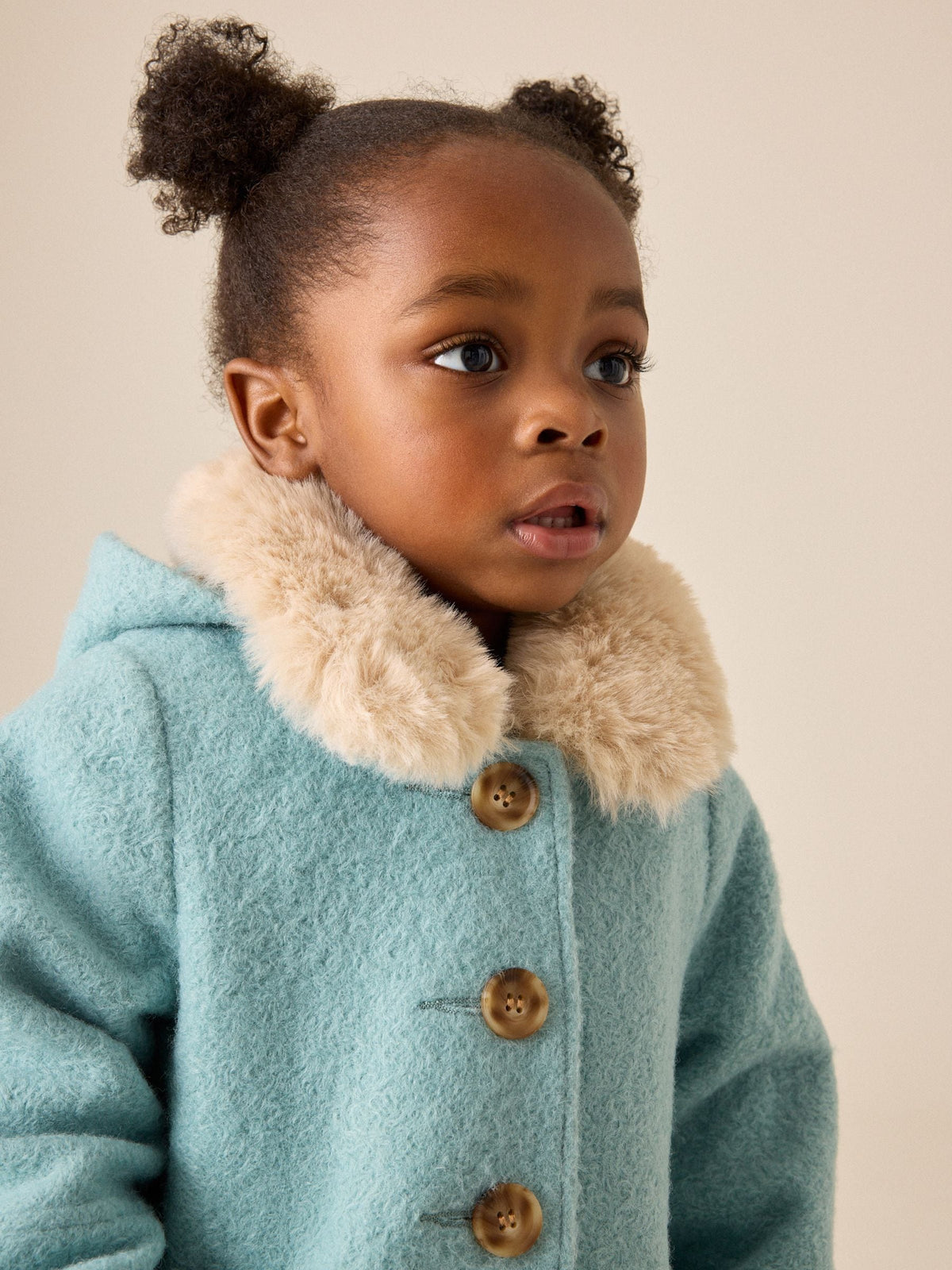 Dsiney Kidz - Blue Faux Fur Collar Hooded Coat (3mths-7yrs) image 4