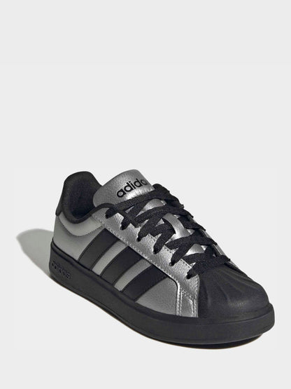 adidas Grey Street Talk Lace Junior Trainers image 1