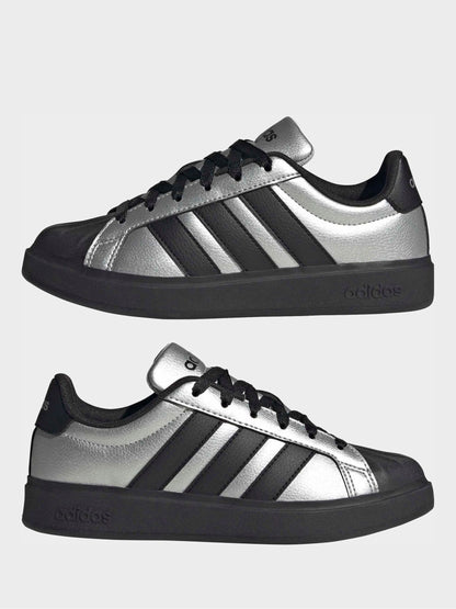 adidas Grey Street Talk Lace Junior Trainers image 5