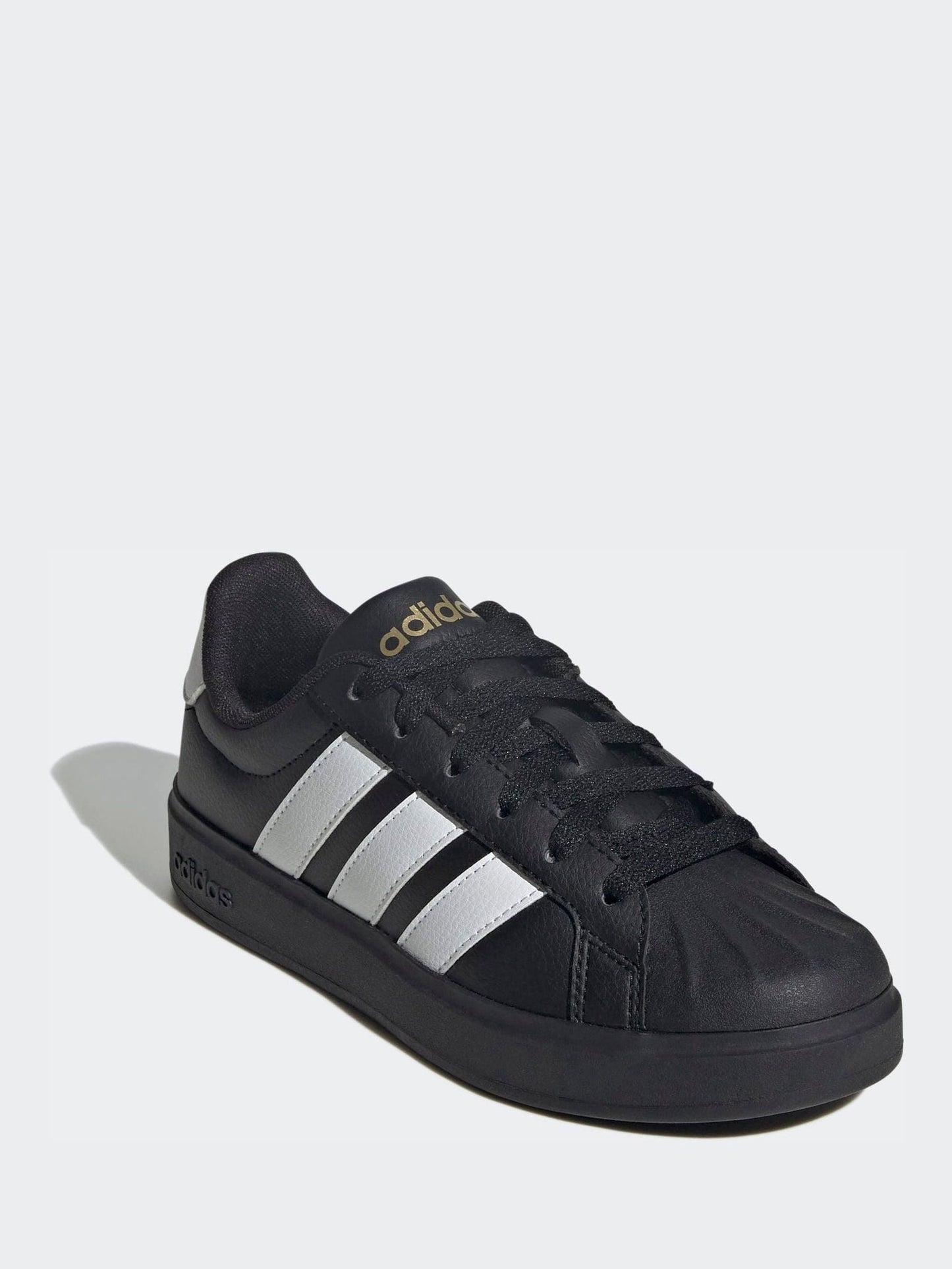adidas Black/White Street Talk Lace Junior Trainers image 1