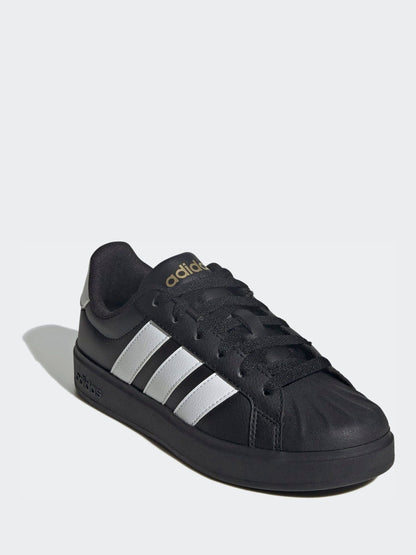 adidas Black/White Street Talk Lace Junior Trainers image 1