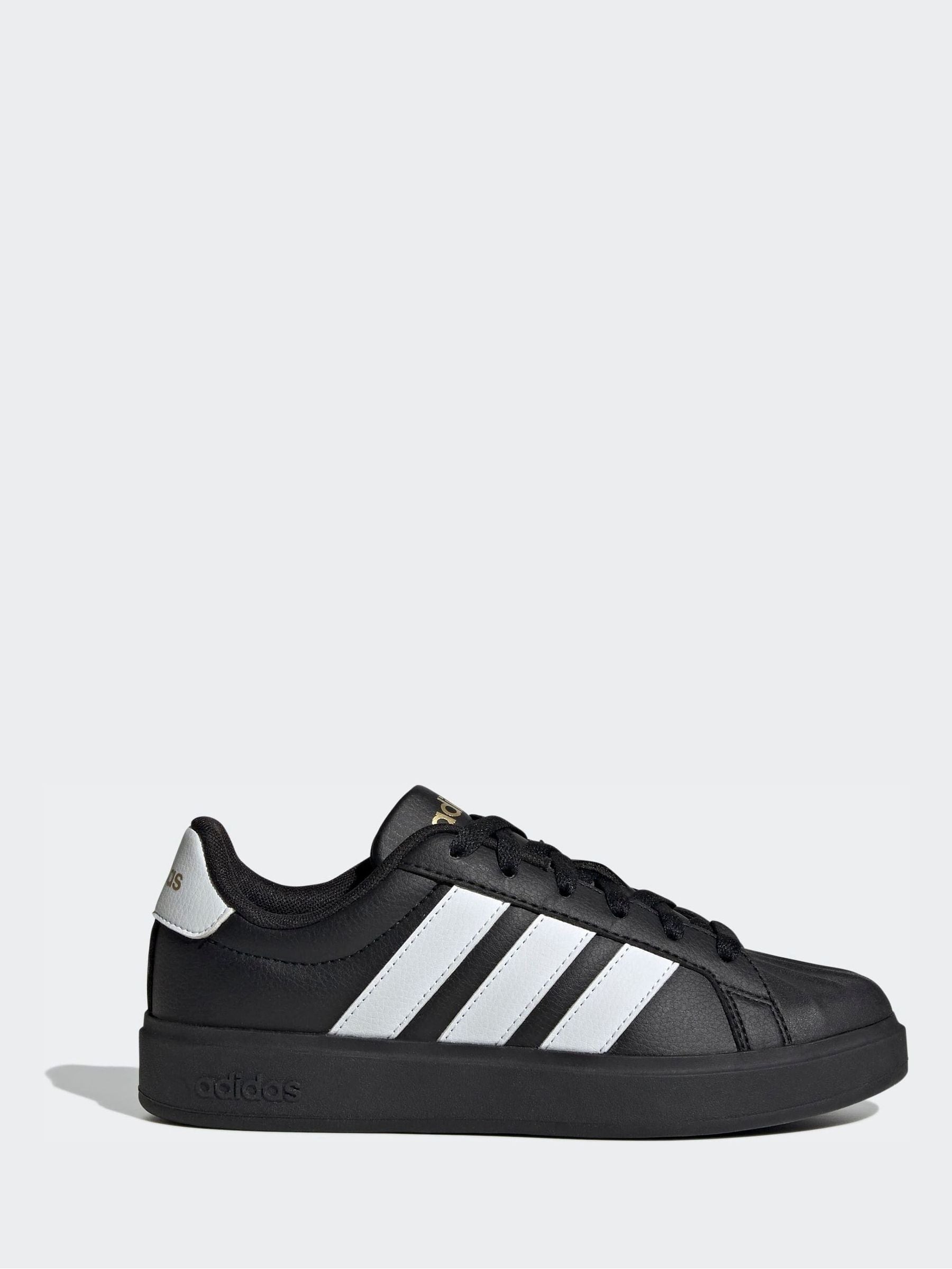 adidas Black/White Street Talk Lace Junior Trainers image 2