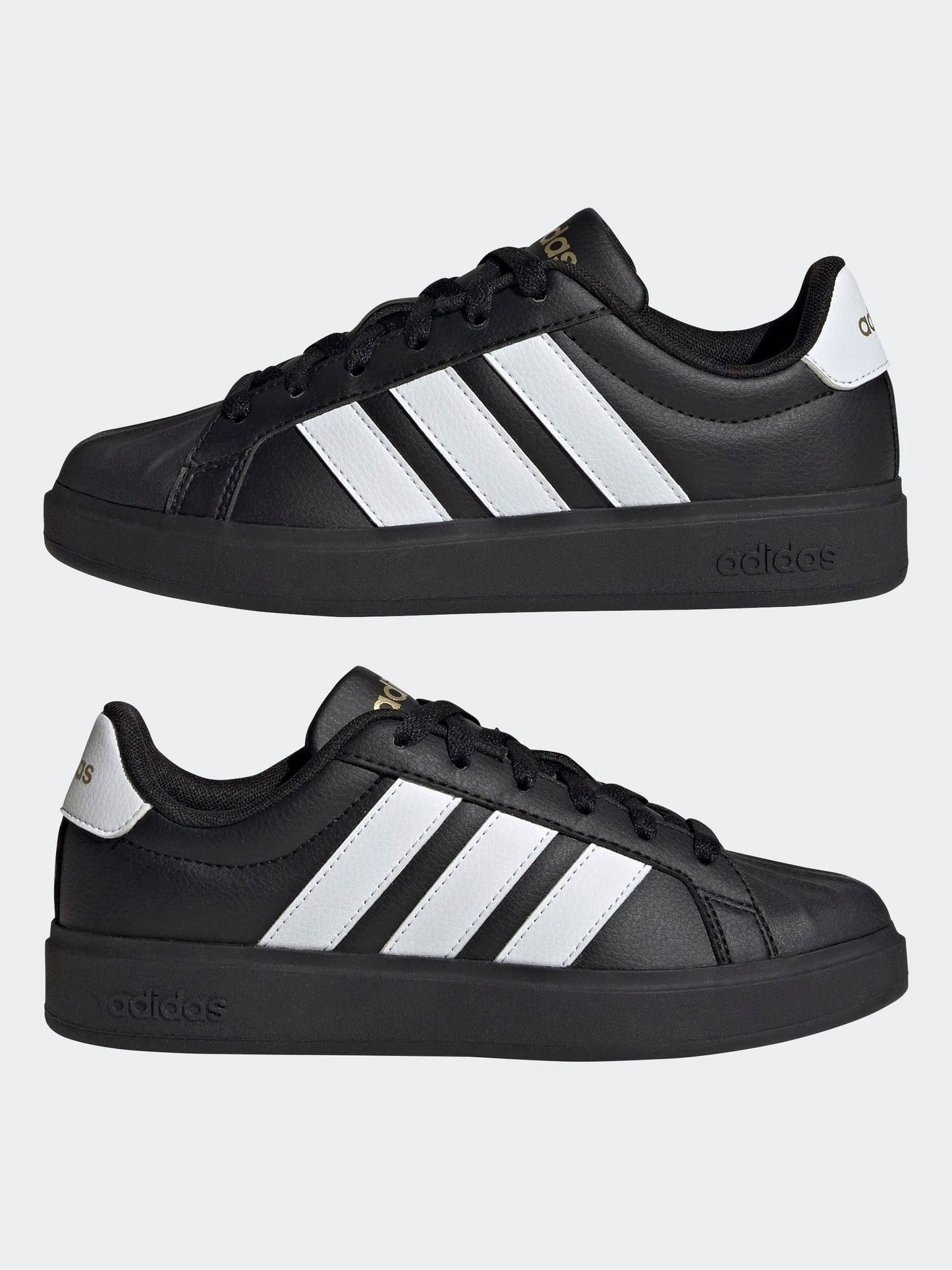 adidas Black/White Street Talk Lace Junior Trainers image 3