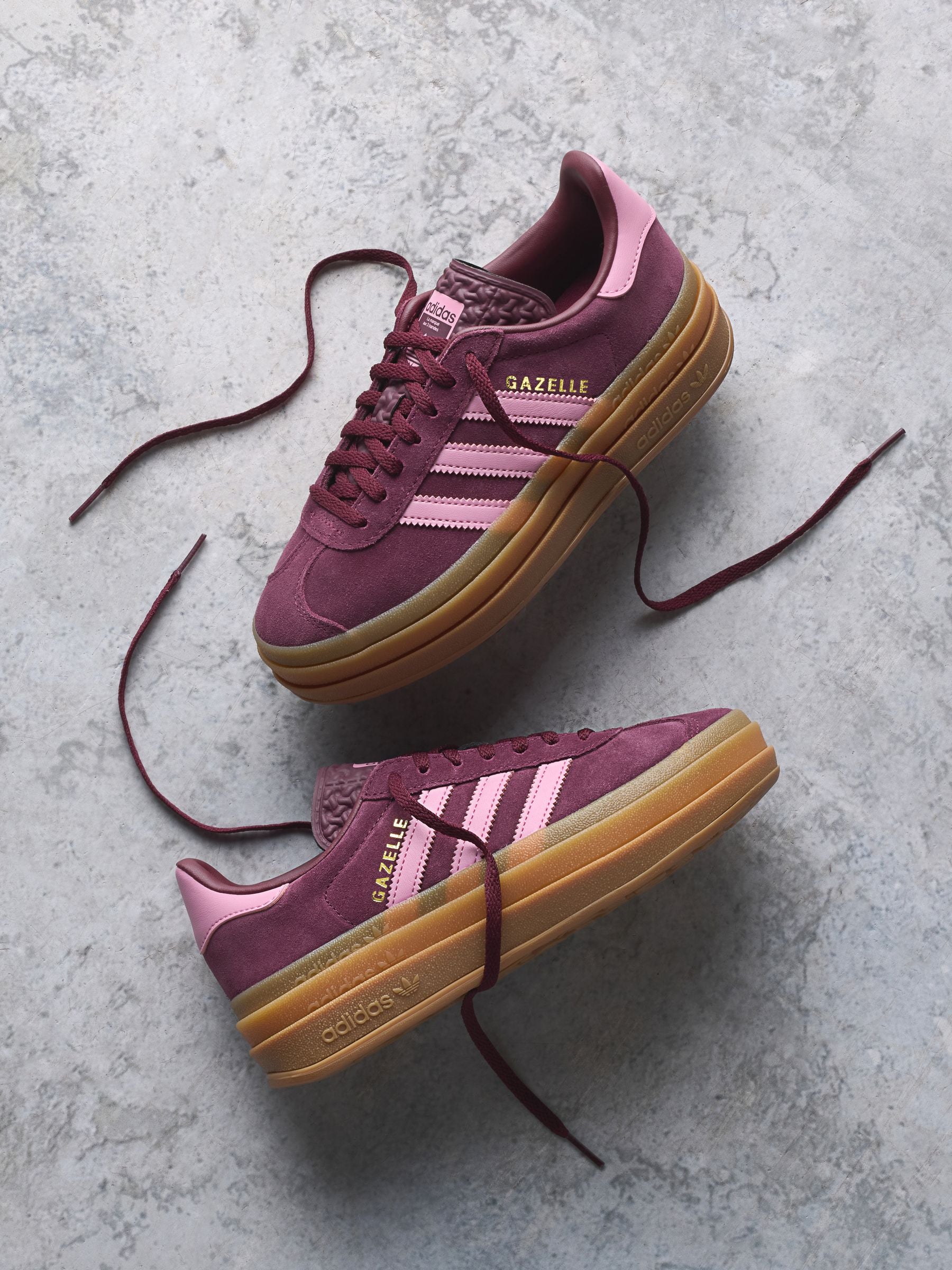 adidas Originals Burgundy Gazelle Bold Junior Trainers image 1