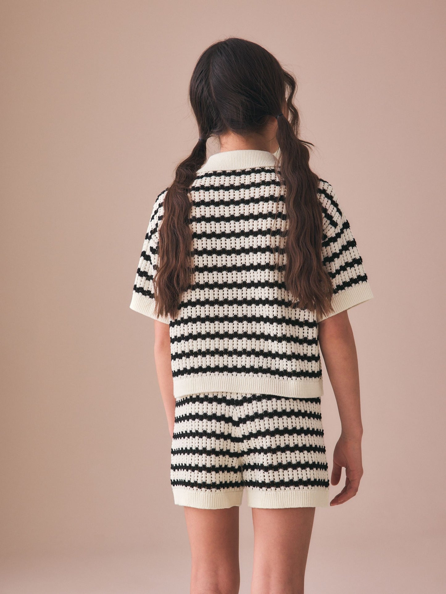 Monochrome Knitted Shirt & Shorts Set (3-16yrs) image 4
