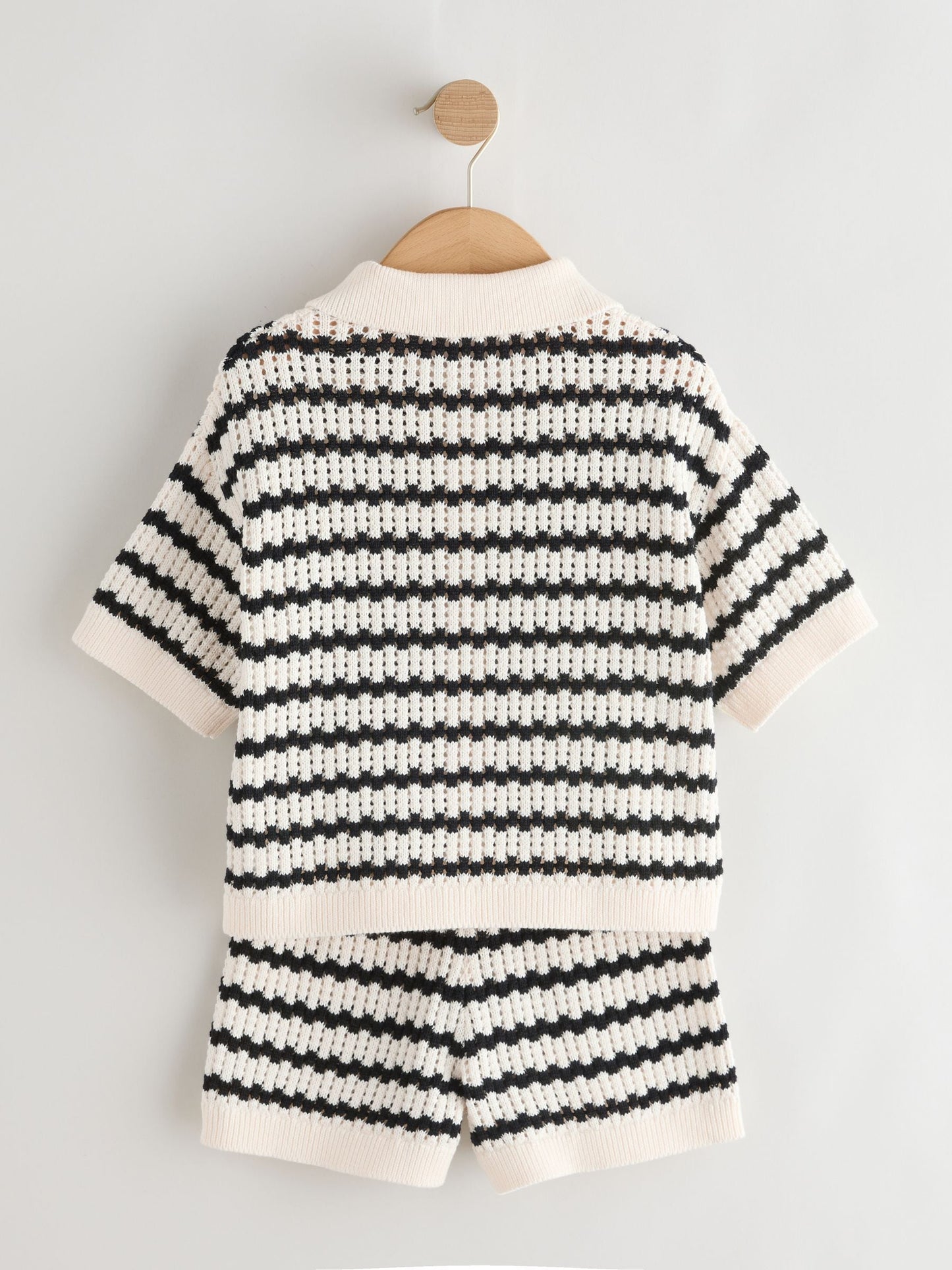 Monochrome Knitted Shirt & Shorts Set (3-16yrs) image 8
