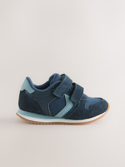 Navy Wide Fit (G) Touch Fastening Trainers image 2