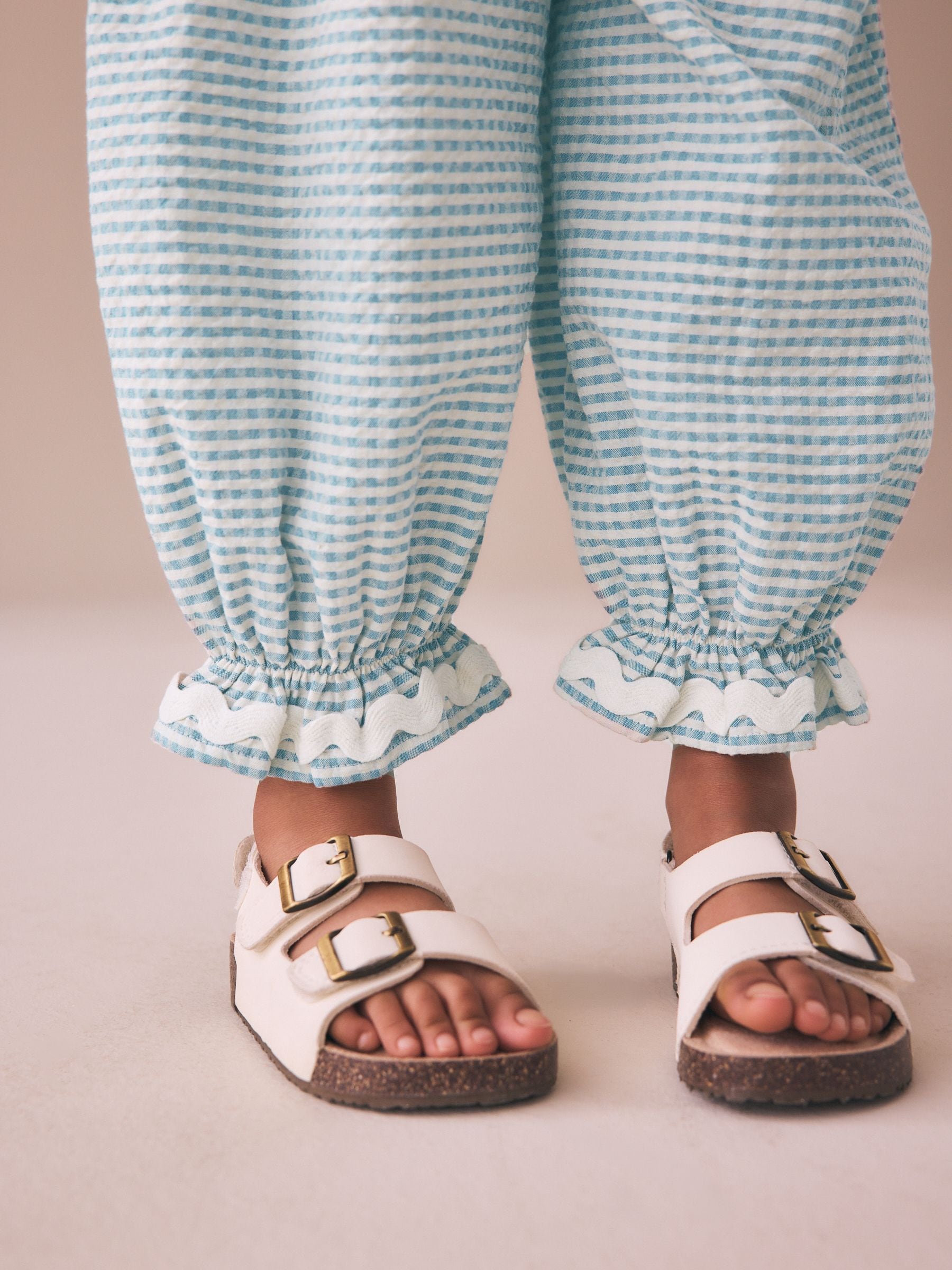 Blue/Ecru Gingham Bloomer Pullon Trousers (3mths-7yrs) image 5