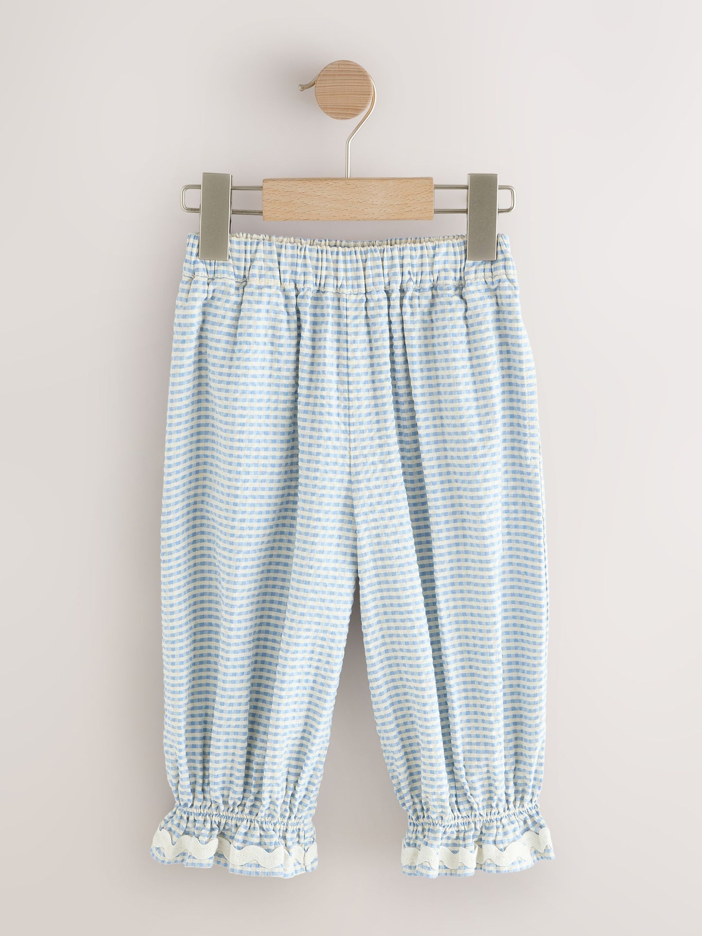 Blue/Ecru Gingham Bloomer Pullon Trousers (3mths-7yrs) image 6