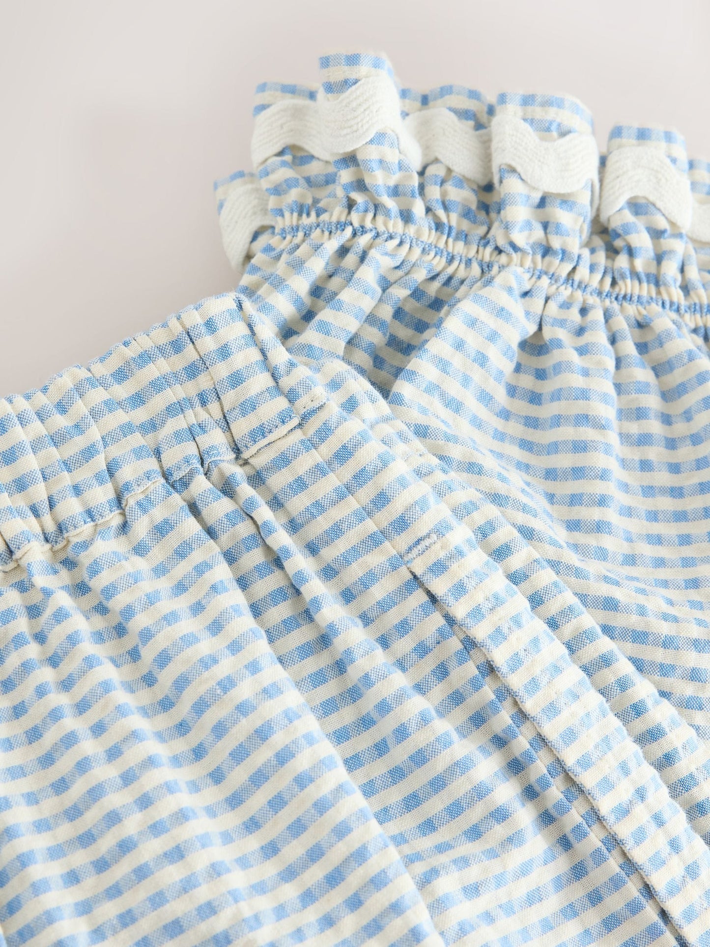 Blue/Ecru Gingham Bloomer Pullon Trousers (3mths-7yrs) image 9