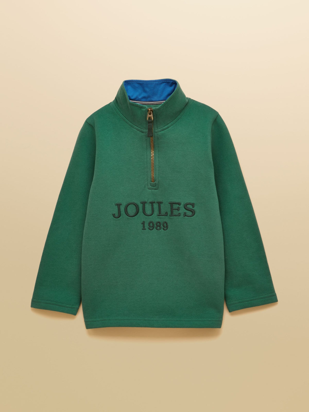 Joules Green Kids' Branded Quarter Zip Sweat - image 1