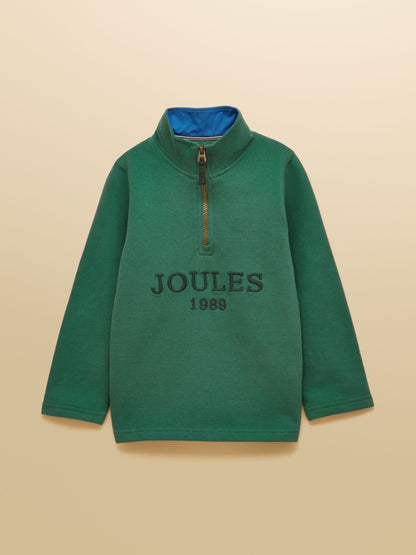 Joules Green Kids' Branded Quarter Zip Sweat - image 1
