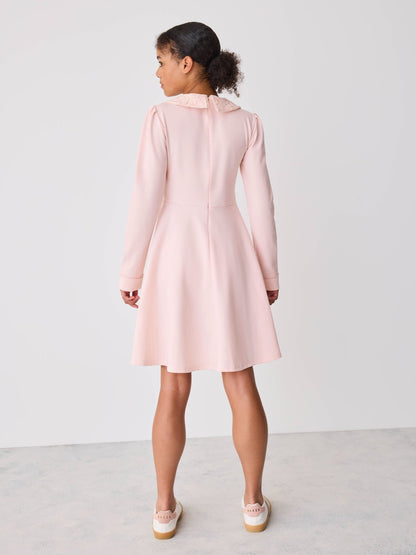 Dsiney Kidz - Baker by Ted Baker Pink Lace Collar Pleated Ponte Dress image 2