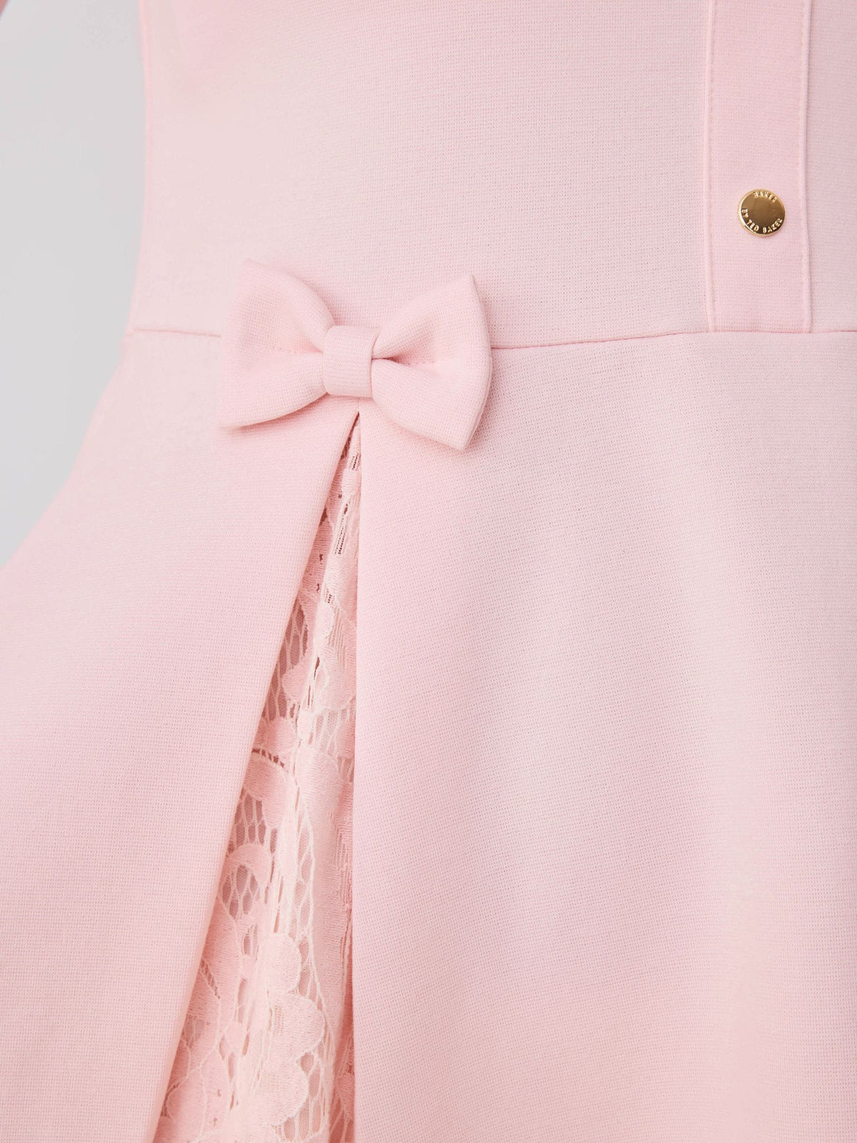 Dsiney Kidz - Baker by Ted Baker Pink Lace Collar Pleated Ponte Dress image 5