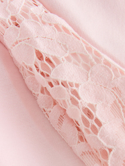 Dsiney Kidz - Baker by Ted Baker Pink Lace Collar Pleated Ponte Dress image 8