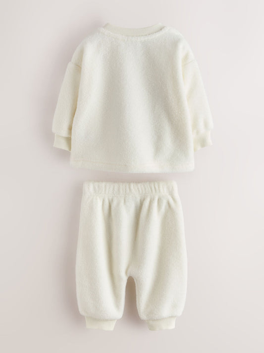 Dsiney Kidz - Baker by Ted Baker Cream 2 Piece Fleece Bear Graphic Top & Joggers Set image 2