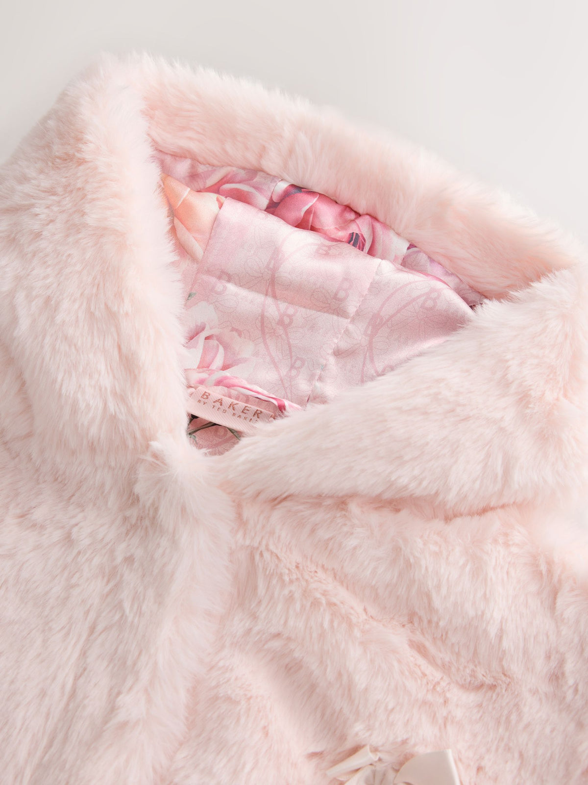 Baker by Ted Baker Pink Faux Fur Bow Coat - image 10
