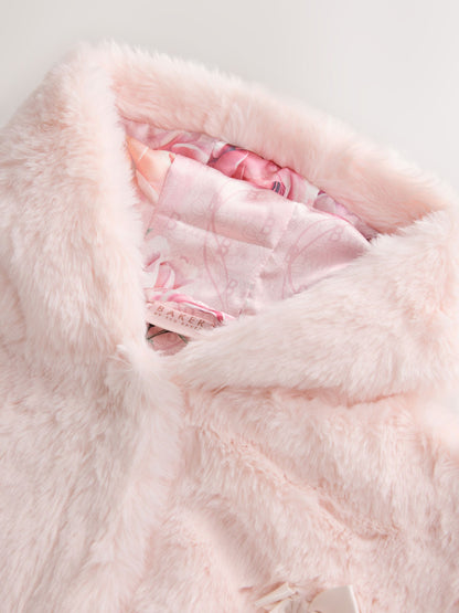 Baker by Ted Baker Pink Faux Fur Bow Coat - image 10