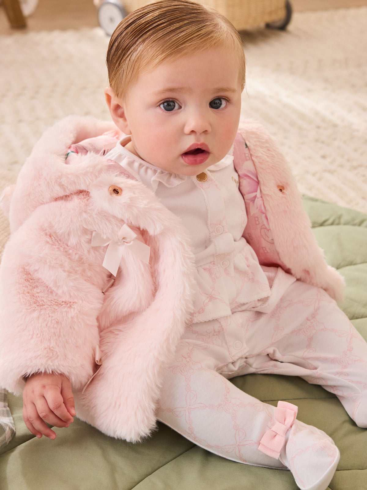Baker by Ted Baker Pink Faux Fur Bow Coat - image 2