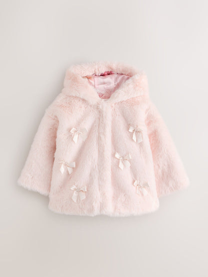 Baker by Ted Baker Pink Faux Fur Bow Coat - image 4