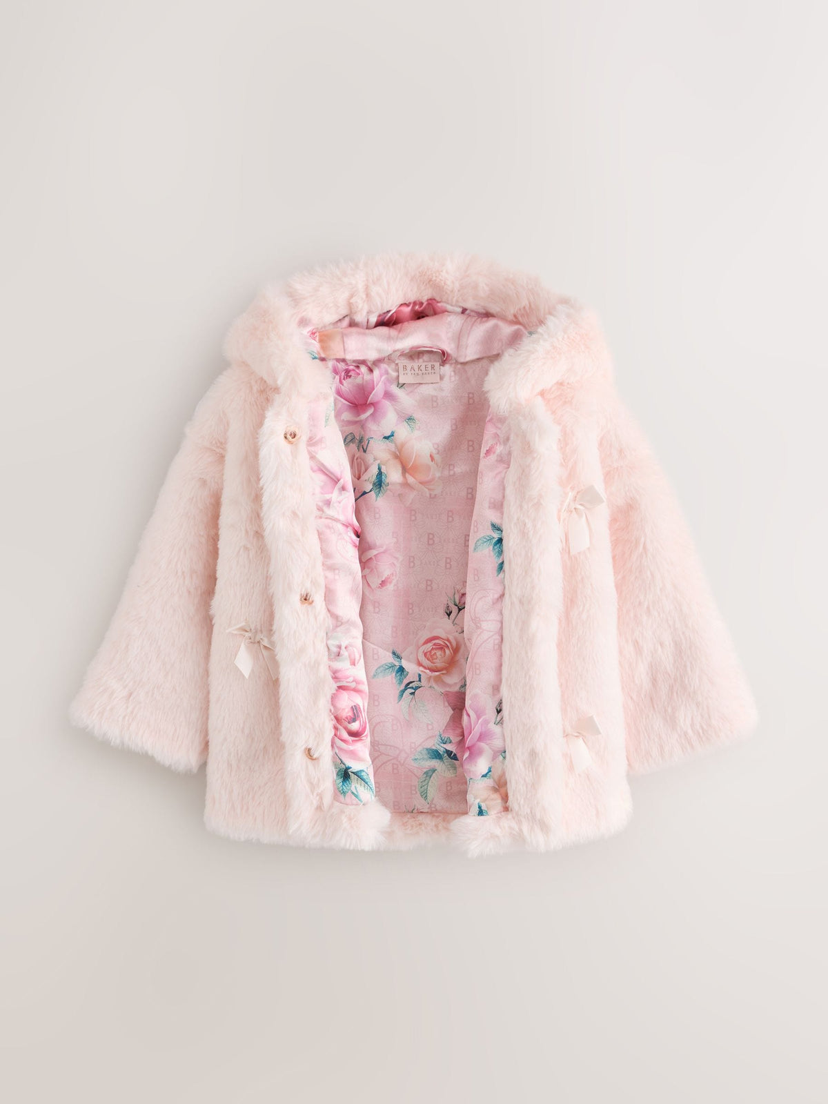 Baker by Ted Baker Pink Faux Fur Bow Coat - image 5