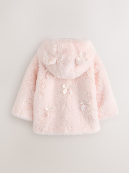 Baker by Ted Baker Pink Faux Fur Bow Coat - image 6