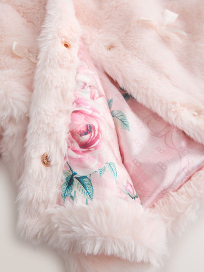 Baker by Ted Baker Pink Faux Fur Bow Coat - image 8