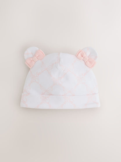 Dsiney Kidz - Baker by Ted Baker White/Pink Peplum Frill Sleepsuit & Hat Set image 4