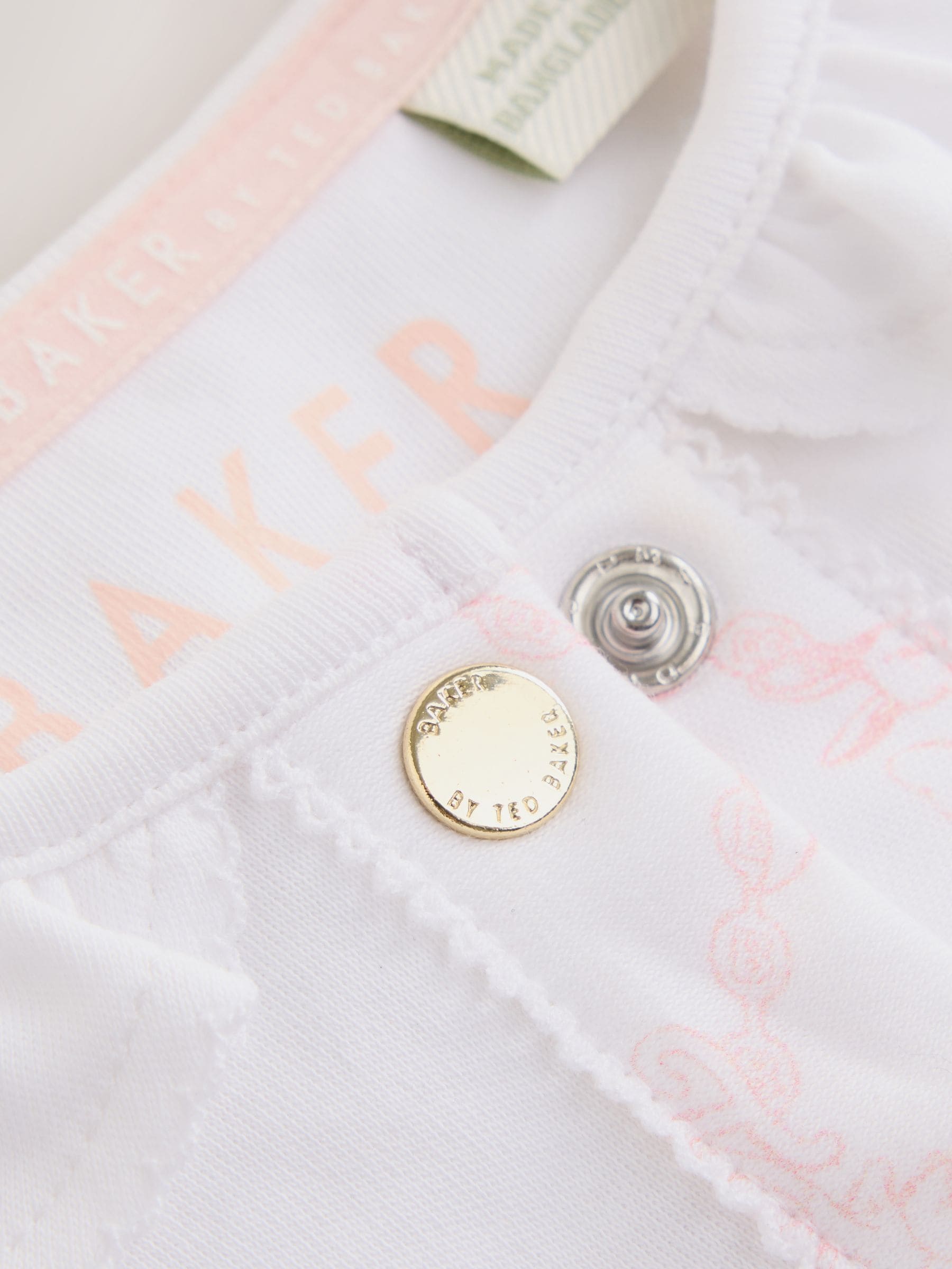 Dsiney Kidz - Baker by Ted Baker White/Pink Peplum Frill Sleepsuit & Hat Set image 5