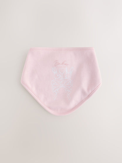 Baker by Ted Baker White/Pink 2 Pack Printed Bibs - image 2