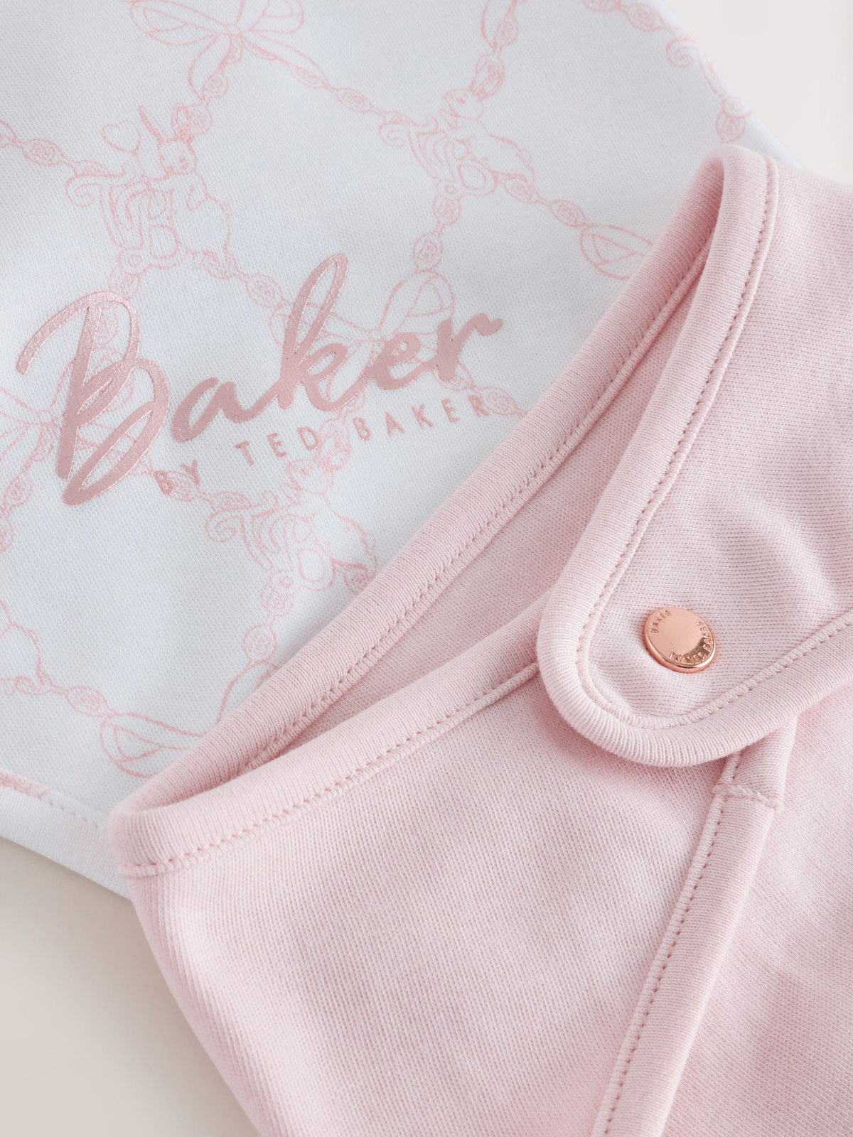 Baker by Ted Baker White/Pink 2 Pack Printed Bibs - image 4