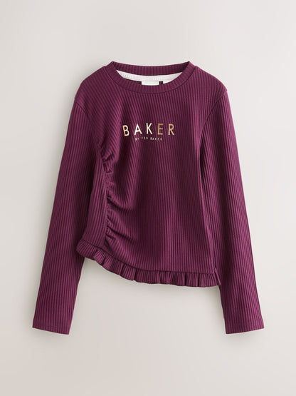 Dsiney Kidz - Baker by Ted Baker 3 Pack Asymmetric Ribbed Long Sleeve Tops image 8