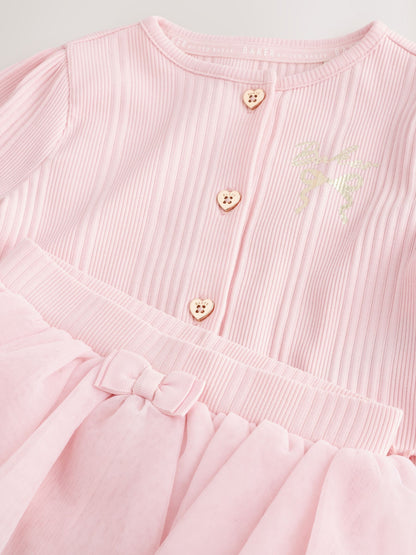 Dsiney Kidz - Baker by Ted Baker Pale Pink 2 Piece Mesh Tutu Top & Flare Leggings Set image 3