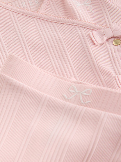 Dsiney Kidz - Baker by Ted Baker Pink Frill Wrap-Over Top & Footed Legging Set 2 Piece image 4