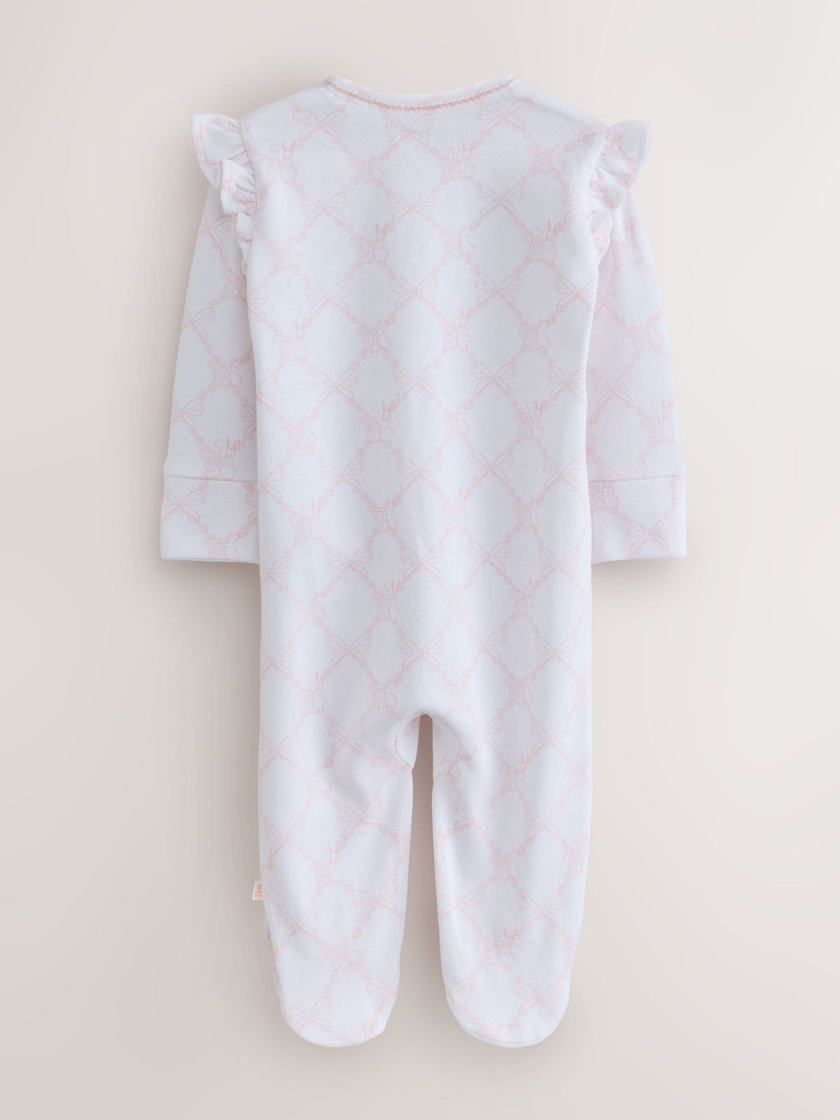 Dsiney Kidz - Baker by Ted Baker White/Pink Cotton Printed Sleepsuits 3 Pack image 5