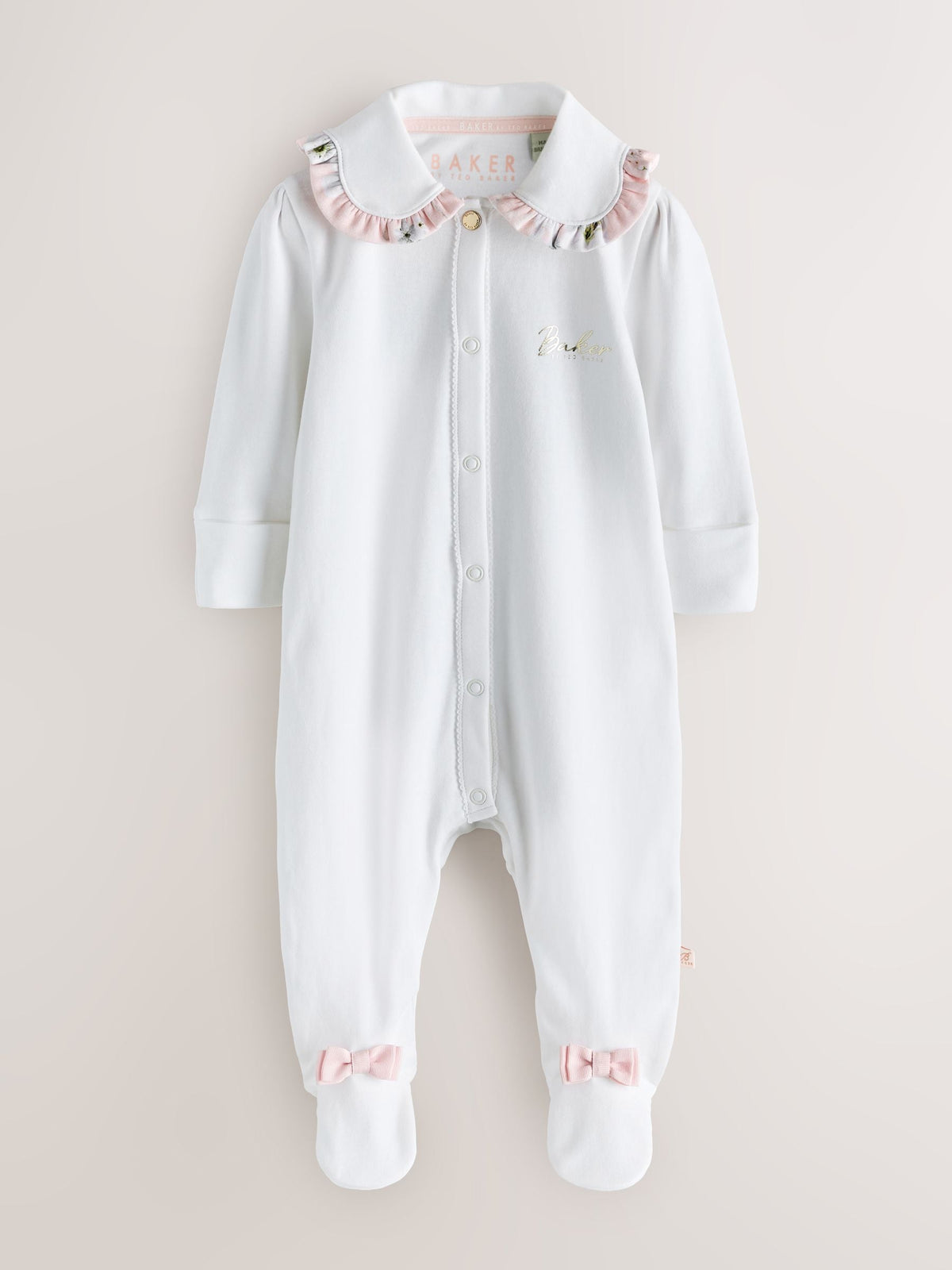 Baker by Ted Baker Pink Cotton Printed Sleepsuits 3 Pack - image 3