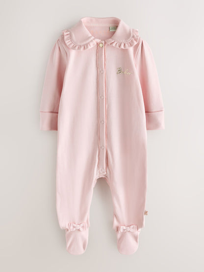 Baker by Ted Baker Pink Cotton Printed Sleepsuits 3 Pack - image 5