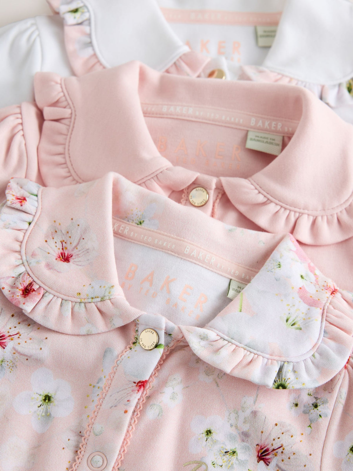 Baker by Ted Baker Pink Cotton Printed Sleepsuits 3 Pack - image 7