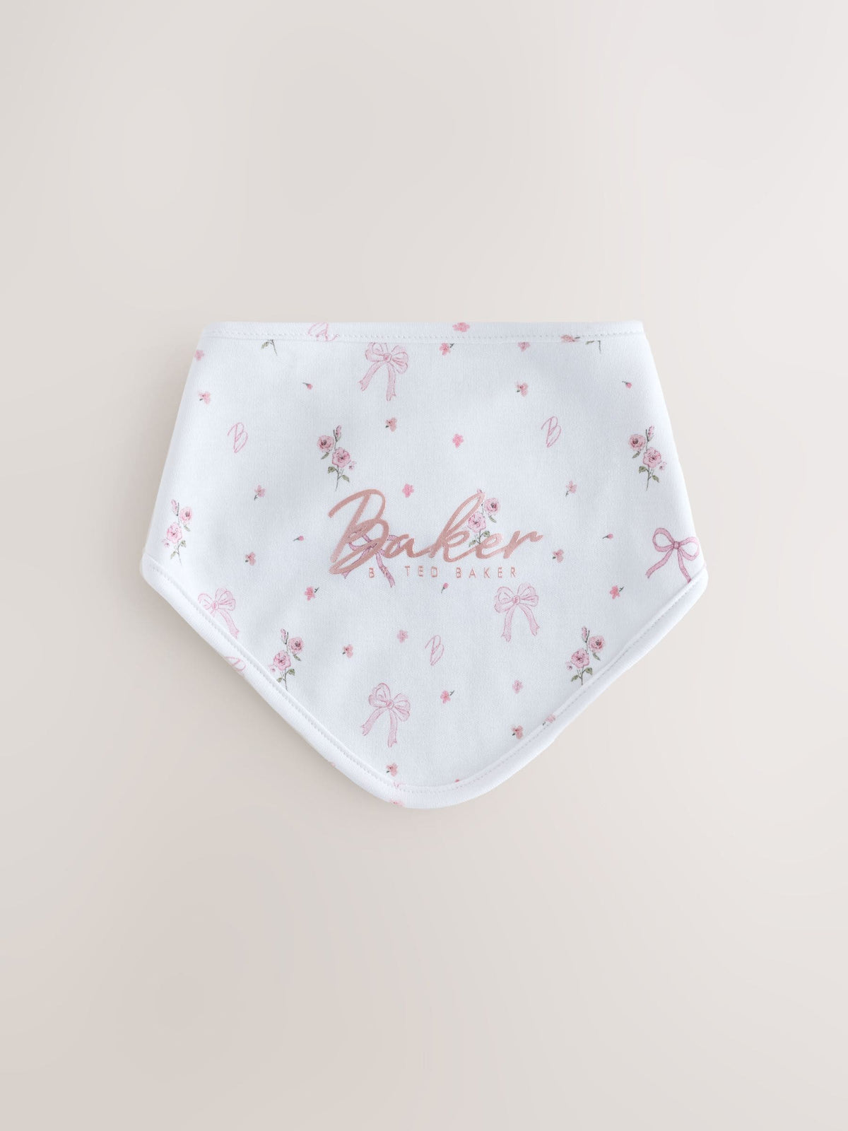 Baker by Ted Baker Pink/White 2 Pack Printed Bibs - image 2