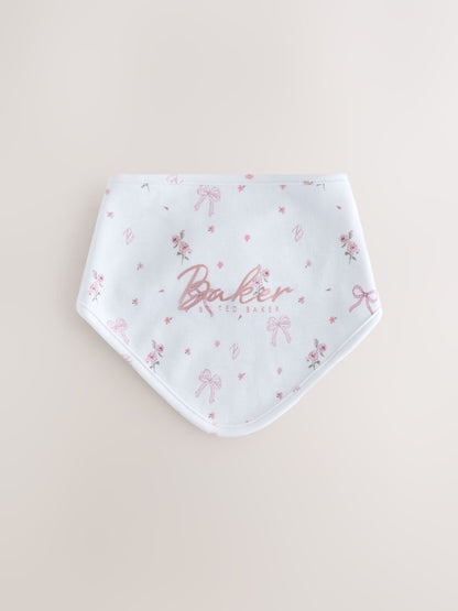 Baker by Ted Baker Pink/White 2 Pack Printed Bibs - image 2