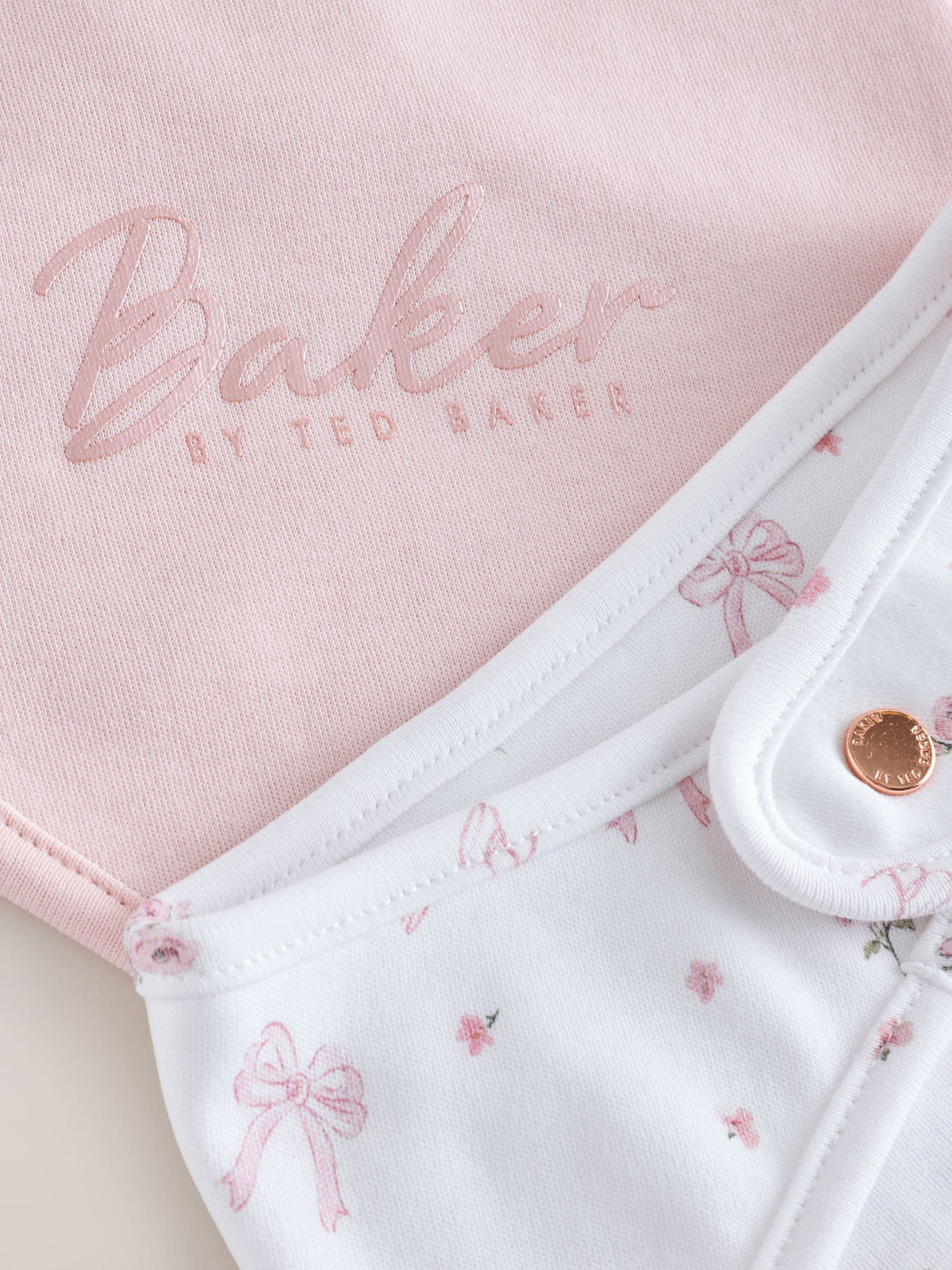 Baker by Ted Baker Pink/White 2 Pack Printed Bibs - image 4