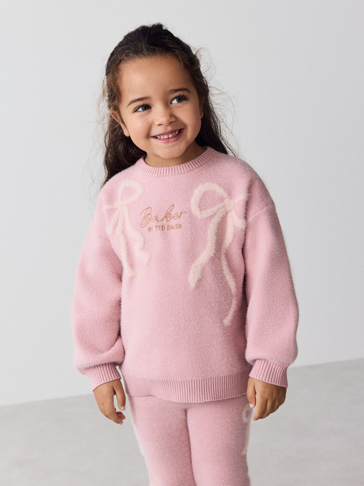 Baker by Ted Baker Pink 2 Piece Bow Knitted Sweat Top and Joggers Set - image 5
