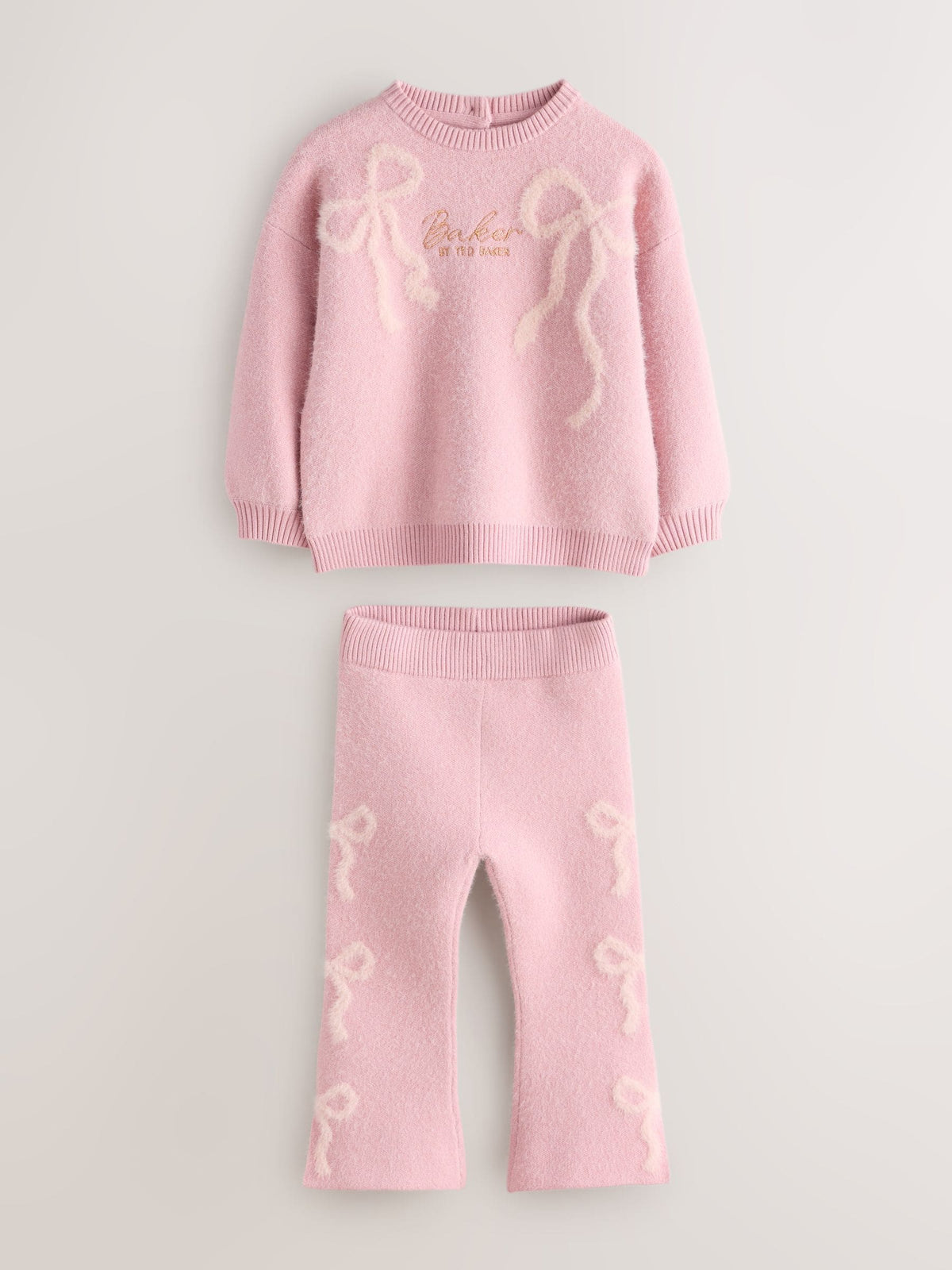 Baker by Ted Baker Pink 2 Piece Bow Knitted Sweat Top and Joggers Set - image 8