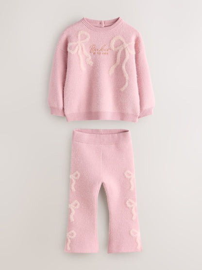 Baker by Ted Baker Pink 2 Piece Bow Knitted Sweat Top and Joggers Set - image 8