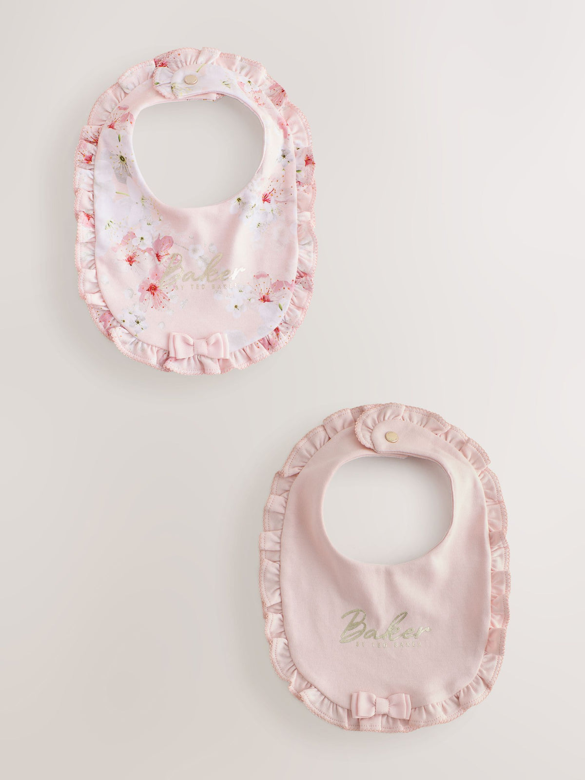 Baker by Ted Baker Pink 2 Pack Frill Bibs - image 1