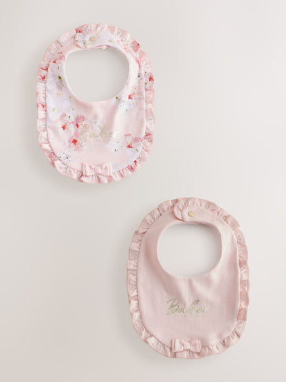 Baker by Ted Baker Pink 2 Pack Frill Bibs - image 1