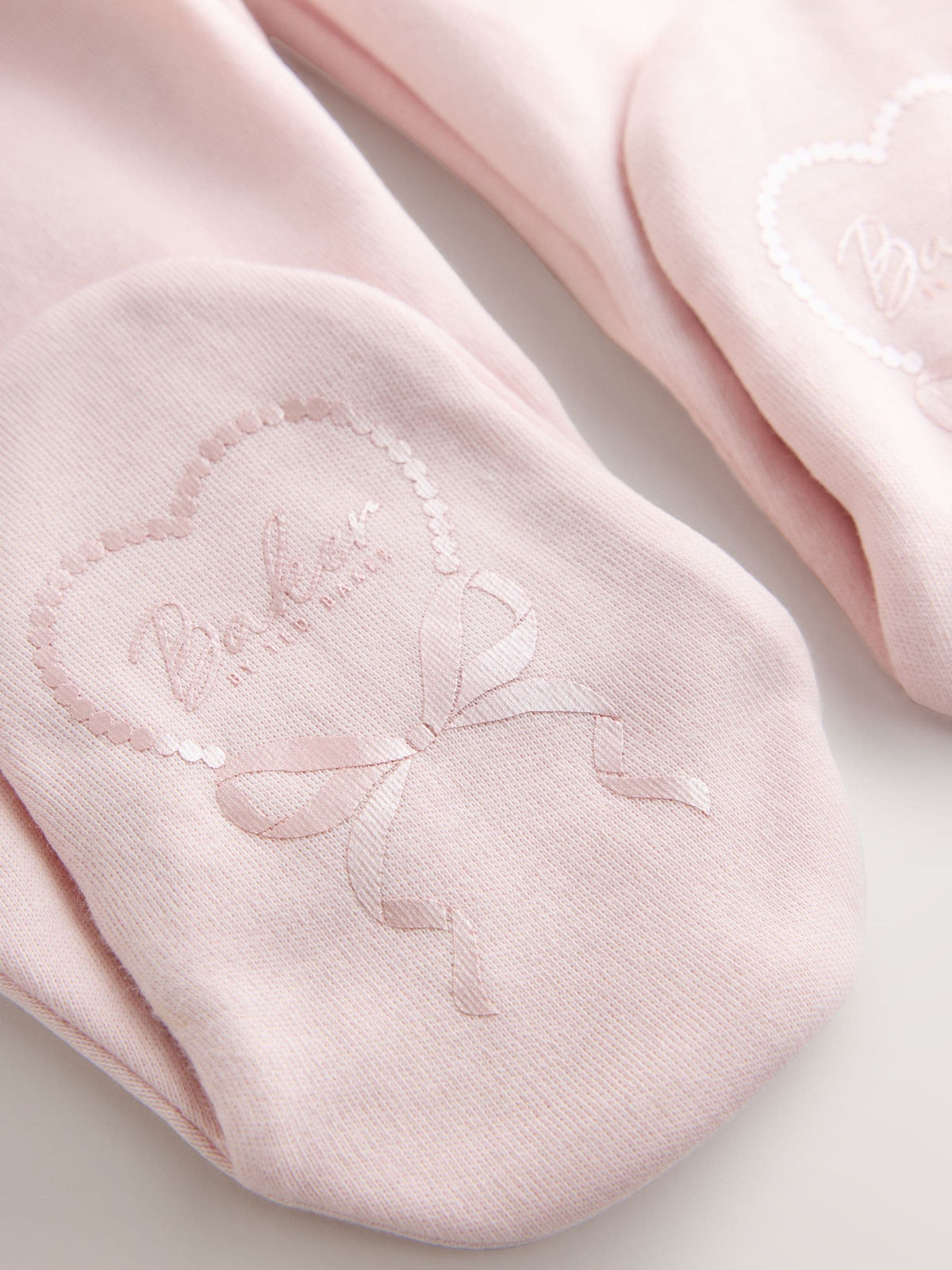 Baker by Ted Baker Pink Embroidered Collar Cotton Sleepsuit - image 3