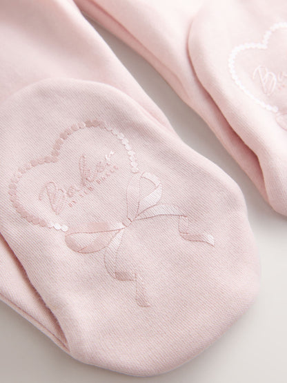 Baker by Ted Baker Pink Embroidered Collar Cotton Sleepsuit - image 3