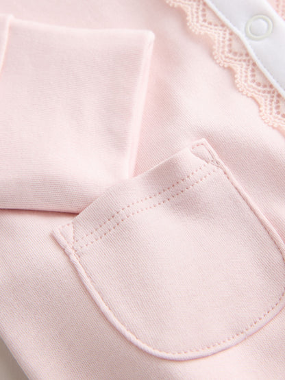 Baker by Ted Baker Pink Embroidered Collar Cotton Sleepsuit - image 5